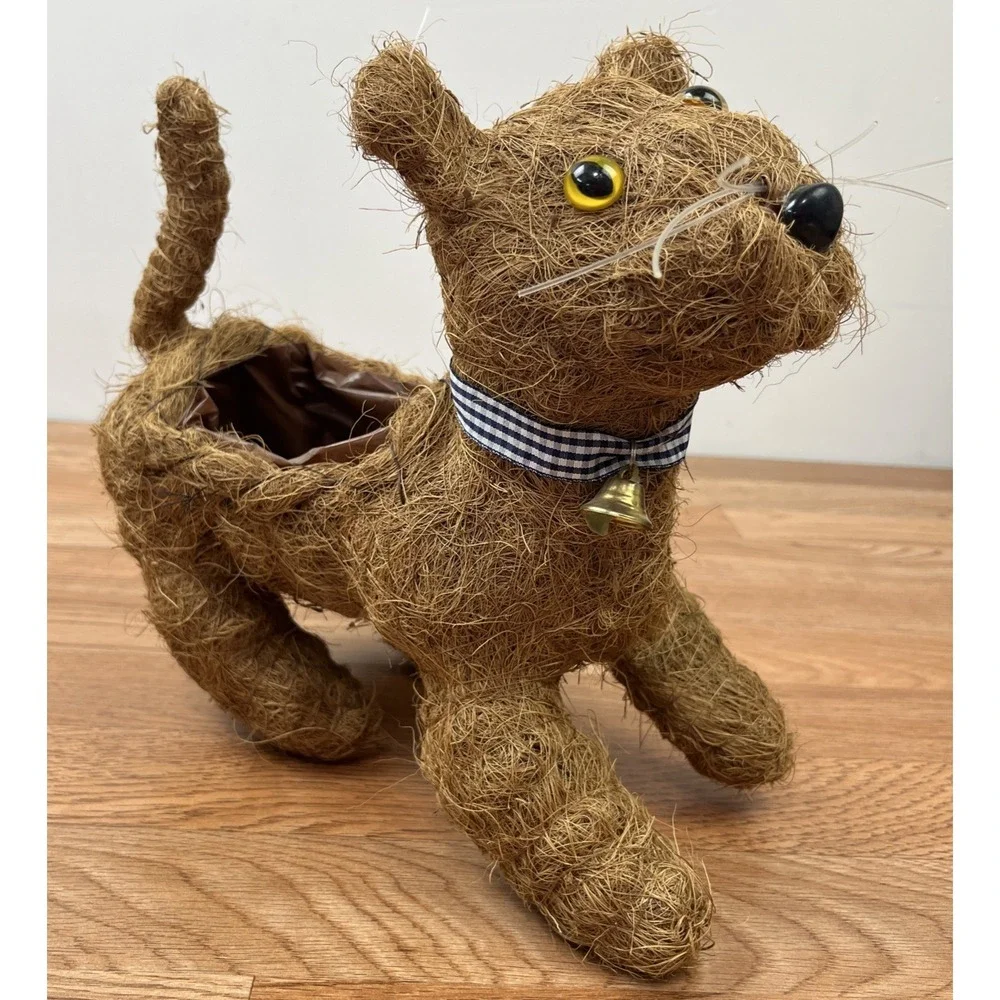 Cute Cat  Coconut Fiber Flower Pot Planter‎ NEW